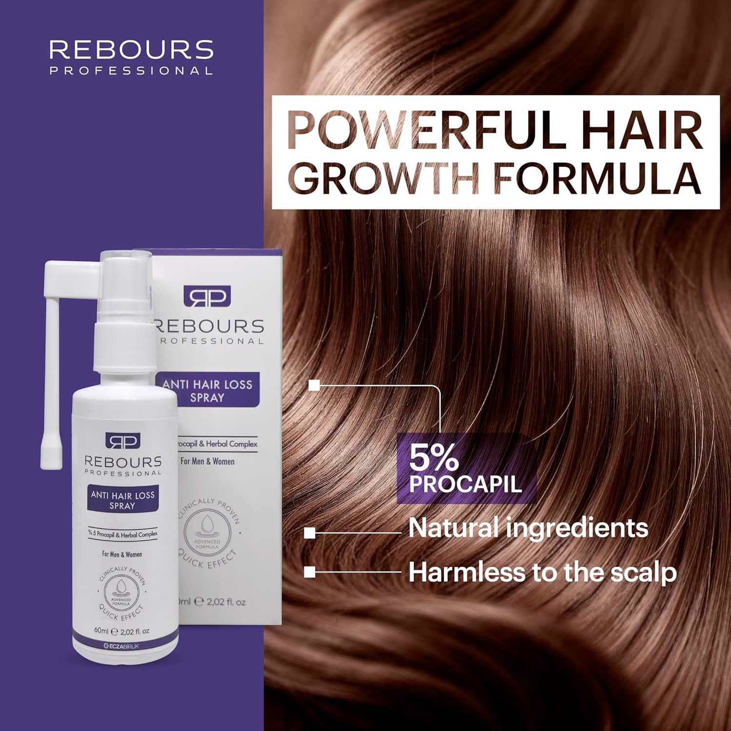 100ml Hair Regrowth Treatment Spray for All Hair Types with 5% Procapil - Image 4