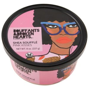 Scented Whipped Shea Butter for Skin | Moisturizing African Raw Shea Butter, Almond Oil and Coconut (Pink Kisses Souffle, 8oz)