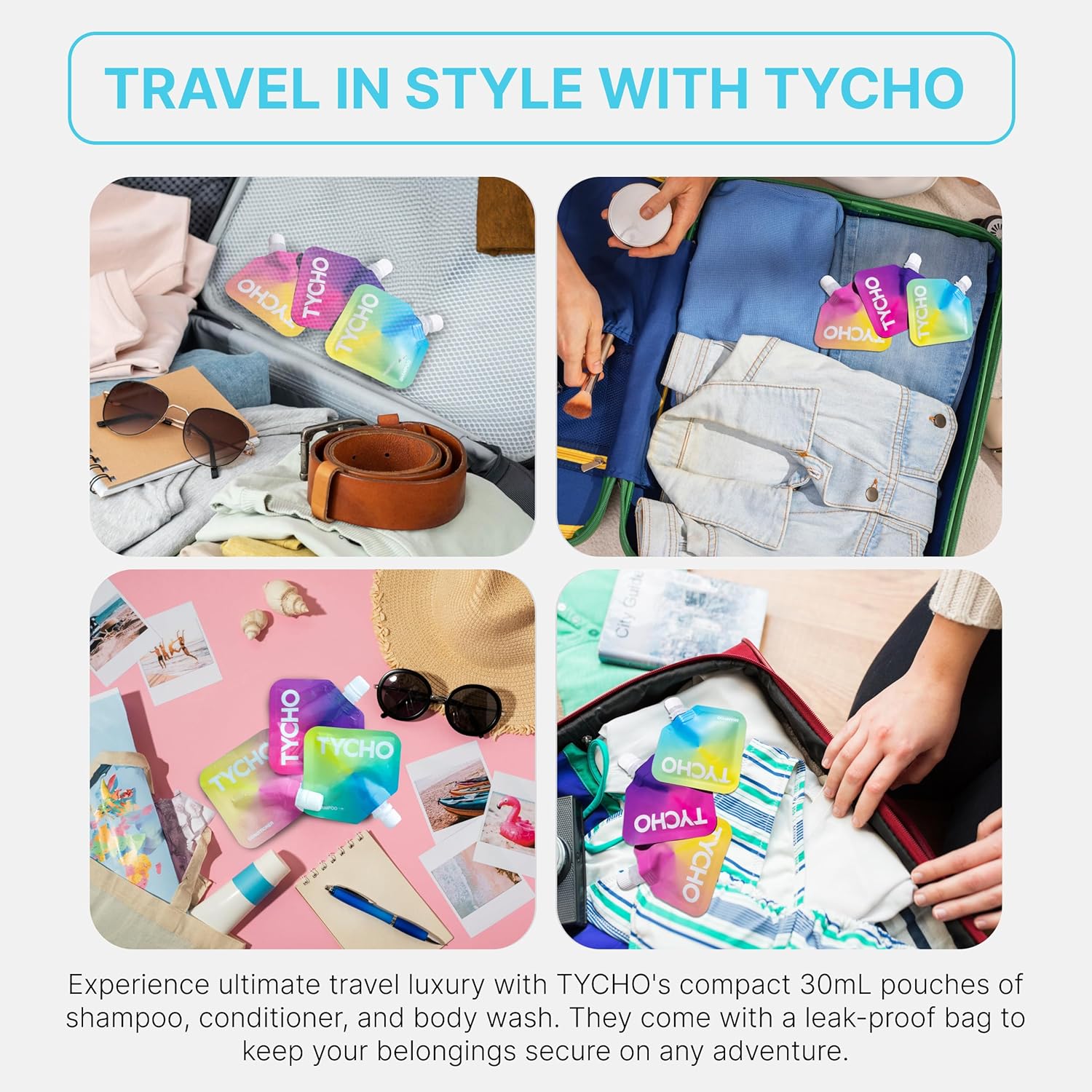 TYCHO Travel Size Shampoo and Conditioner for Dry Hair and Sensitive Skin 30mL Set - Image 5