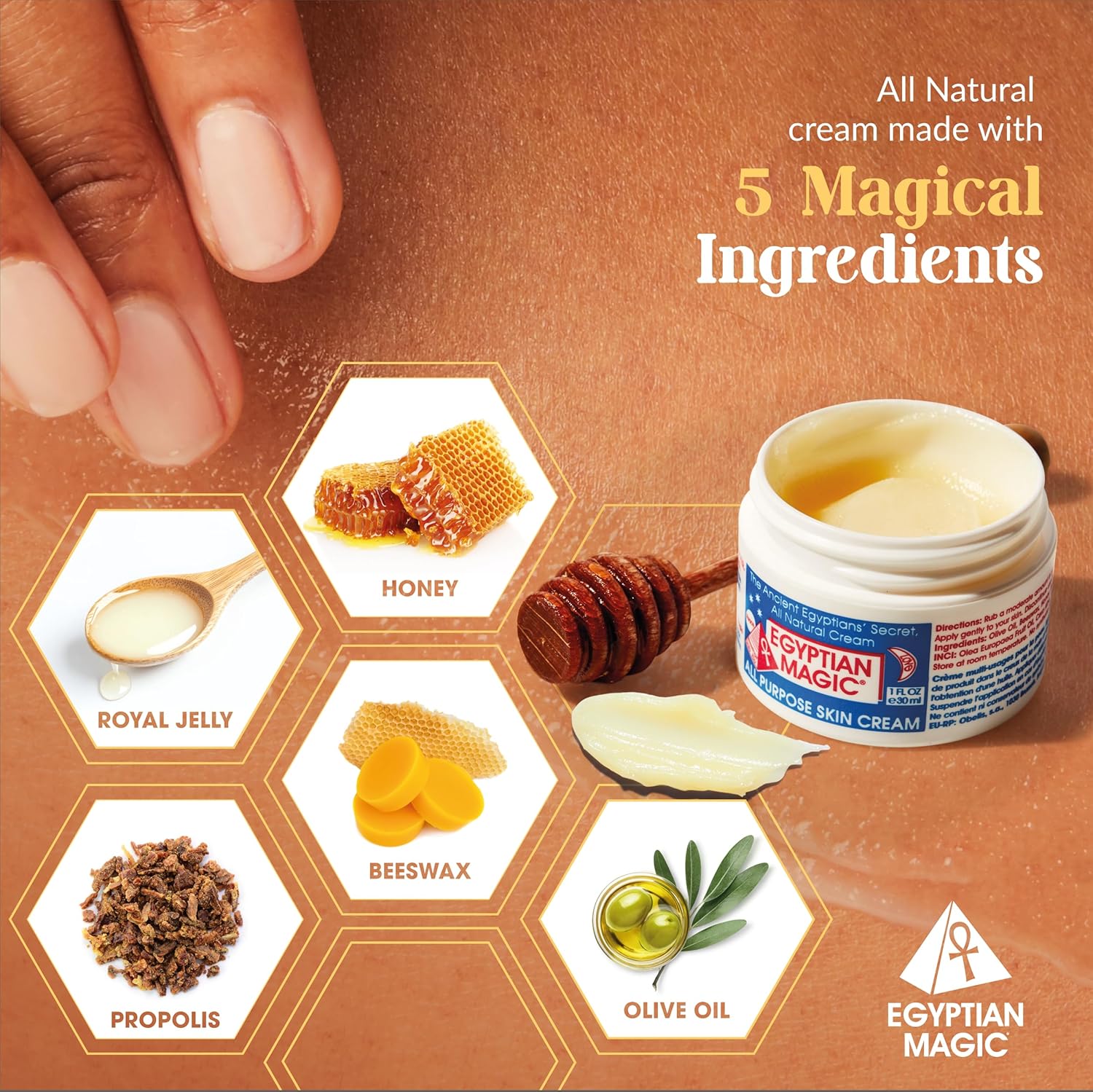 Egyptian Magic - All Purpose Face, Body, and Dry Skin Moisturizing Cream, Skin Protectant for Women & Men, Eczema Care Healing Balm, Scar Treatment, Stretch Marks, and Tattoo Aftercare, 2oz Jar - Image 3