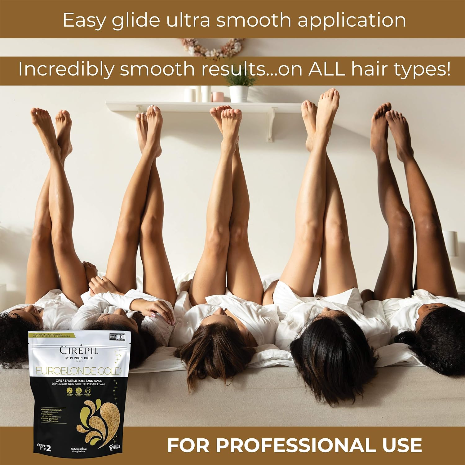 Cirepil - Euroblonde Gold - 800g / 28.22 oz Wax Beads Bag - Light Monoi Scent - Ultra Fluid Gel Texture - All-Purpose & Easy Removal - Image 3