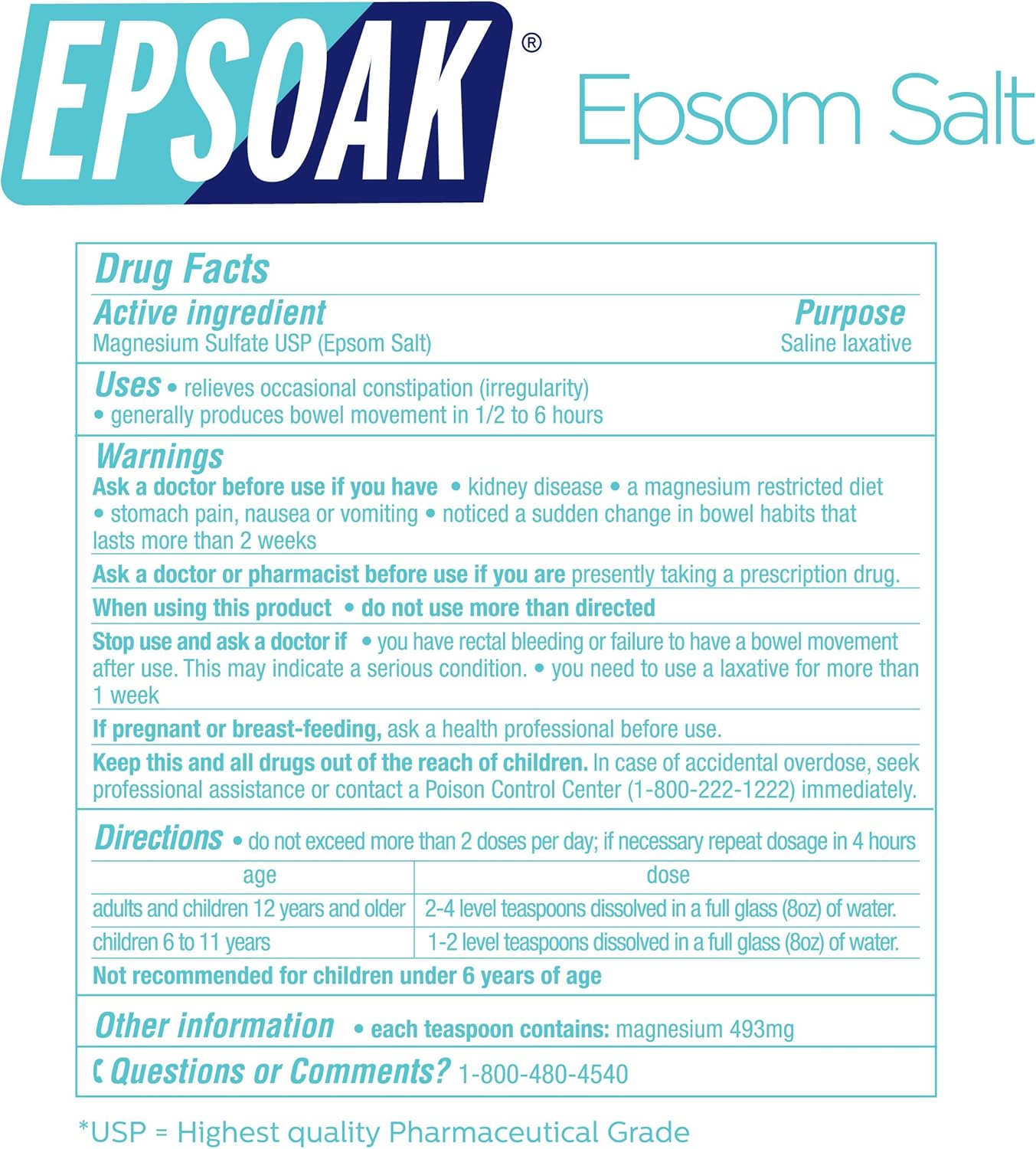 Epsoak 38 lb Magnesium Sulfate USP Epsom Salt Unscented, 2-Pack Resealable Bags - Image 8