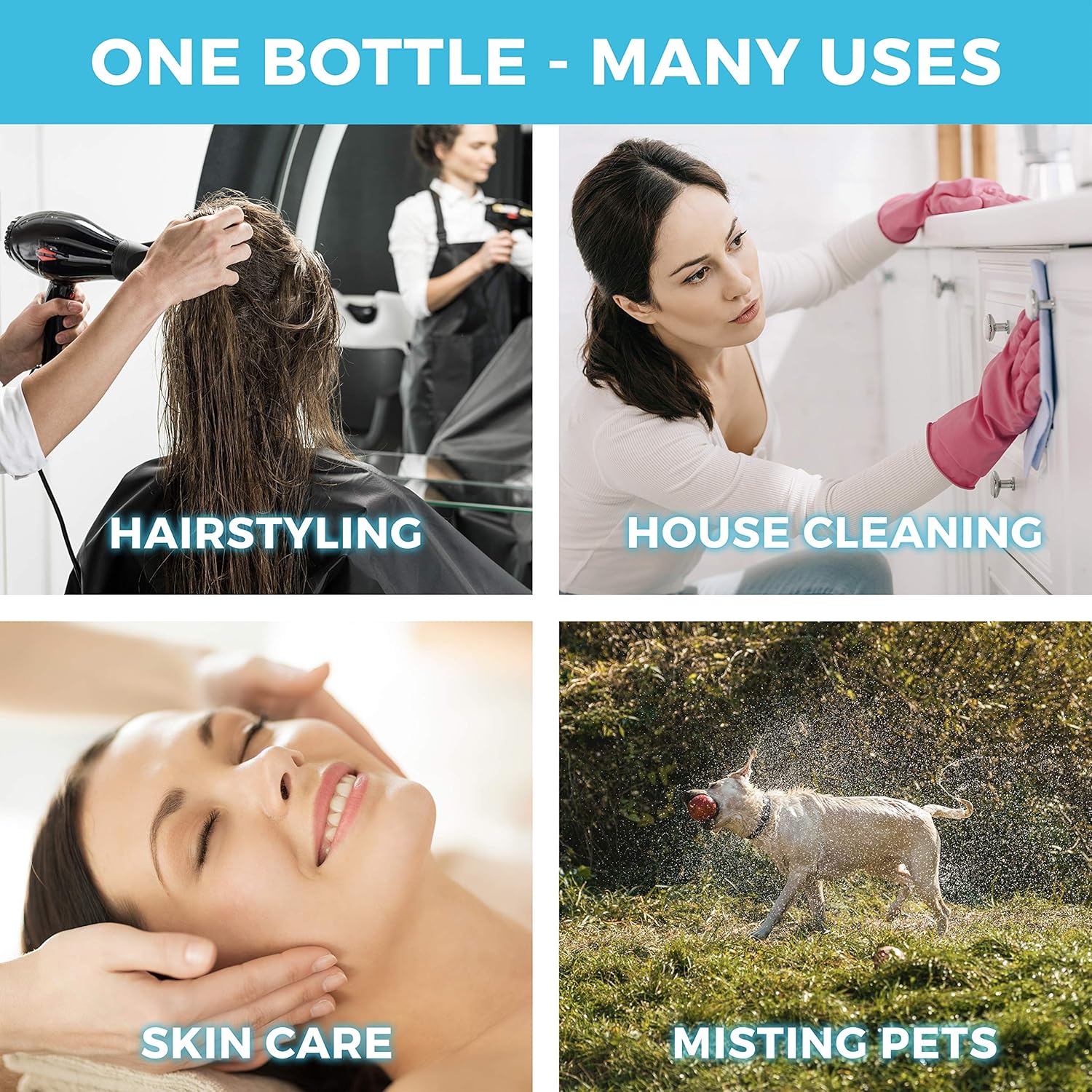 Hair Spray Bottle Continuous Water Mister Spray Bottle Empty Ultra Fine for Hair Styling, Pets, Plants, Cleaning, Misting & Skin Care, Salons, for Taming Hair in Morning, Curly Hair, Essential Oil Scents & More - Image 4