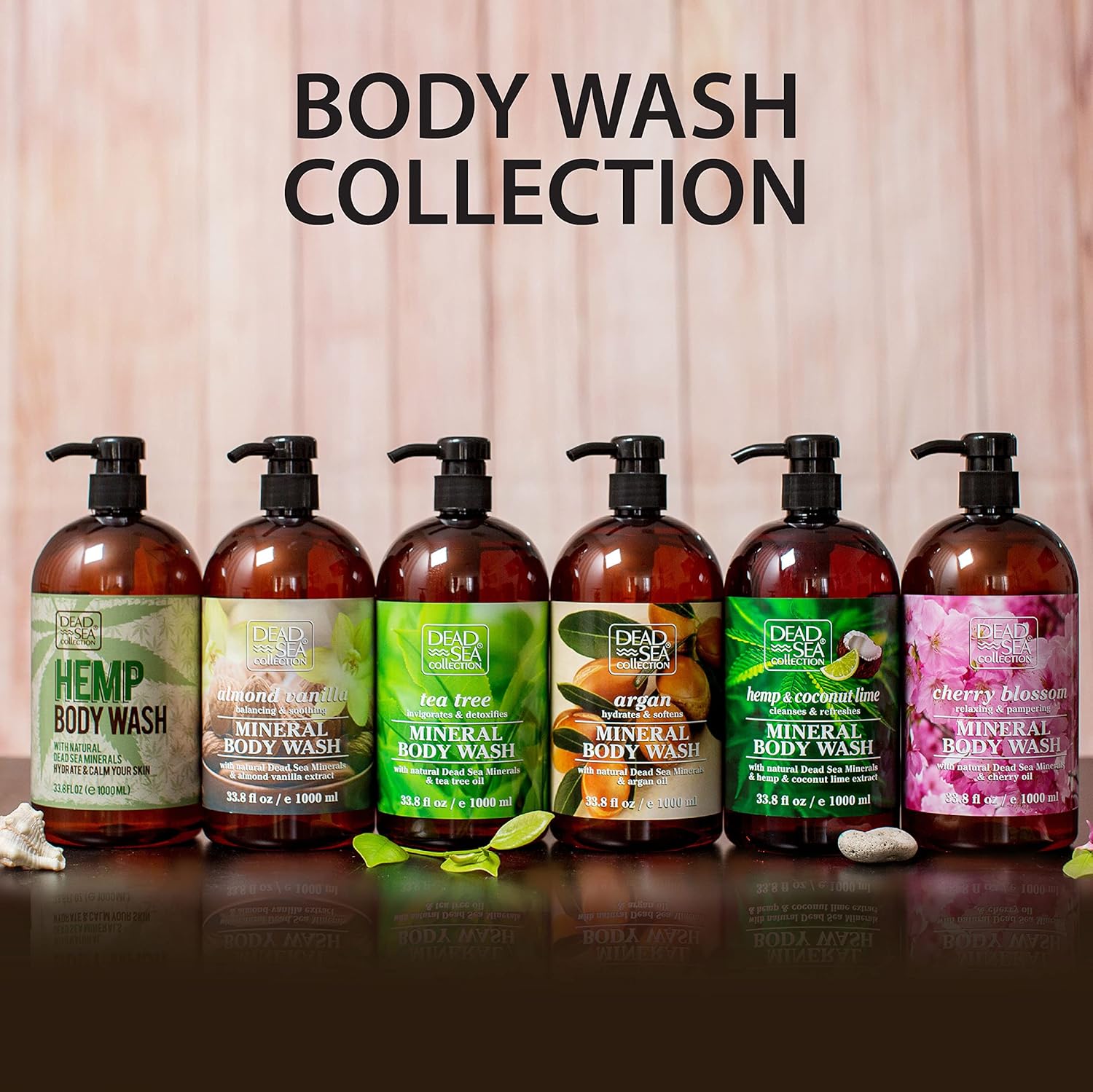 Dead Sea Collection Cherry Body Wash for Women and Men - with Pure Dead Sea Minerals and Cherry Seeds Oil - Cleanses and Moisturizes Skin - Pack of 2 (67.6 fl. oz) - Image 6