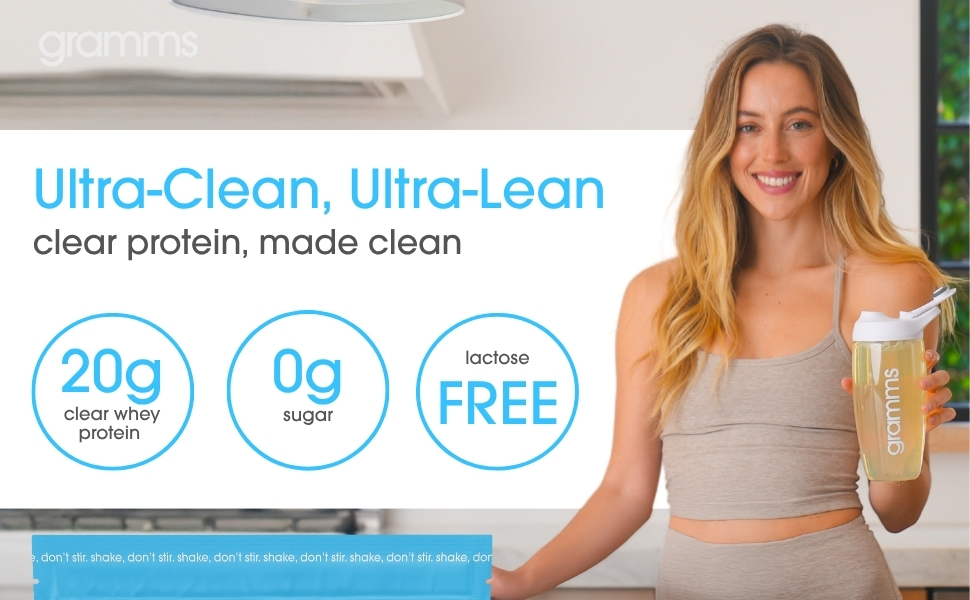 gramms clear whey protein women men Sugar Free Lactose Free