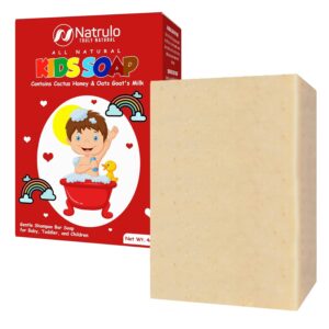 Cactus Honey & Oats Goats Milk Kids Soap, 4oz Wash Bar – Natural Oatmeal Soaps for Kids