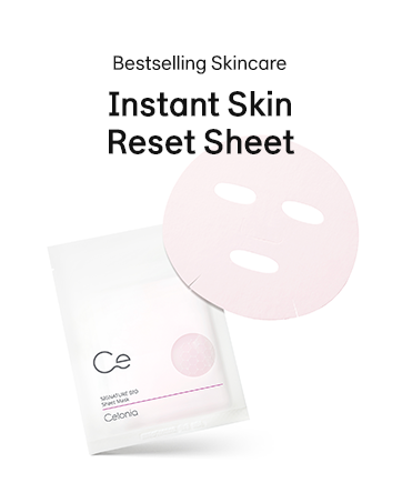 Celonia Instant Skin Reset Sheet Mask with brightening and soothing effects.