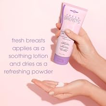 Fresh breasts applies as a soothing lotion and dries as a refreshing powder