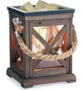 Candle Warmers Etc. Illumination Fragrance Warmer (Walnut/Rope) – Bulb Warmer for Warming Scented...