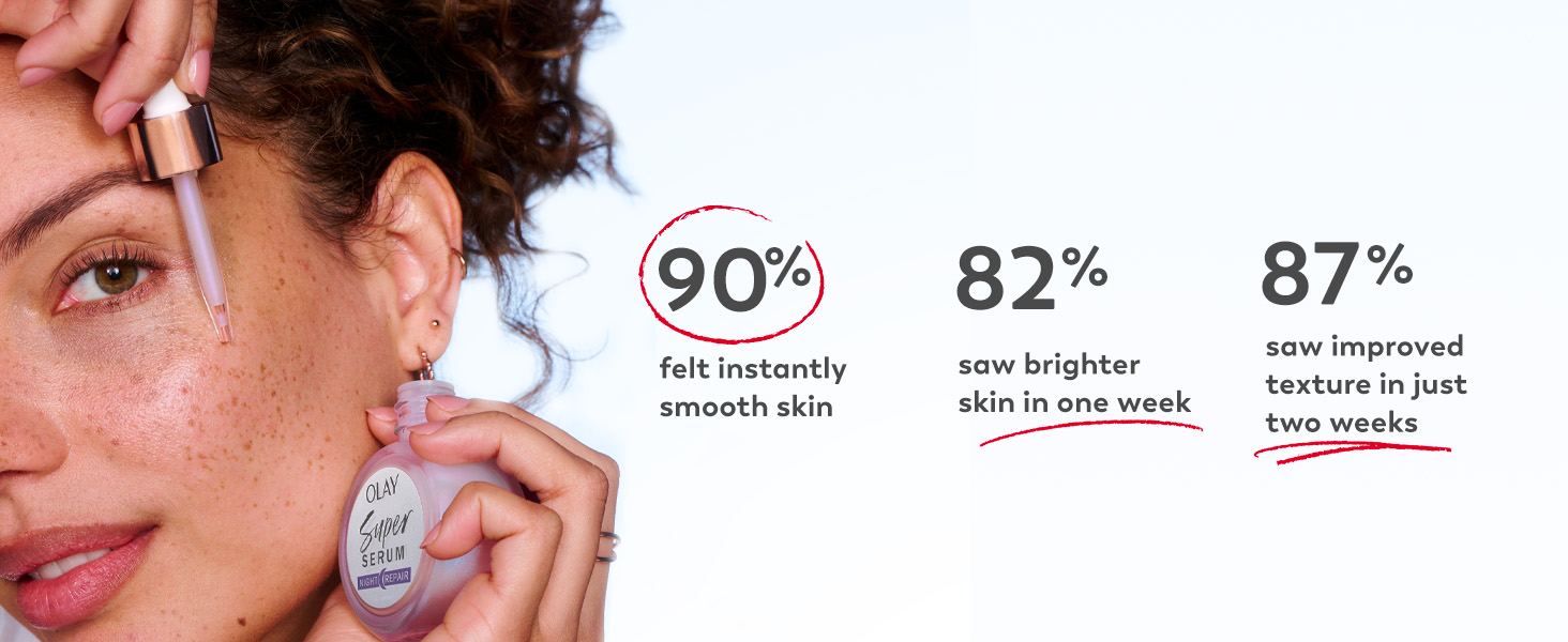 Instantly smooth skin, brighter skin, improved texture
