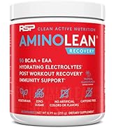 RSP AminoLean Recovery - Post Workout BCAAs Amino Acids Supplement + Electrolytes, BCAAs and EAAs...