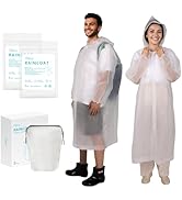PUFFIN TRIP 2 Pack Rain Coats Reusable PEVA Rain Hooded Ponchos with a Drawstring Bag for Adult U...