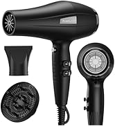 ANNLARY Ionic Hair Dryer with Diffuser, Blow Dryer, Professional 1875W Powerful AC Motor Hairdrye...