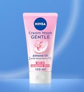 NIVEA Gentle Face Cream Wash, Face Cleanser, 150 milliliters (Pack of 1) | Almond Oil, Hydramine ...