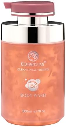 Xiaomoxuan Vitamin B3 Body Wash for Extra-Dry Skin - Jasmine and Sakura Body-Wash for Hyperpigmentation - Wrinkle-Smoothing, Cleansing and Firming Skin-Care Moisturizer with Pump for Women and Men