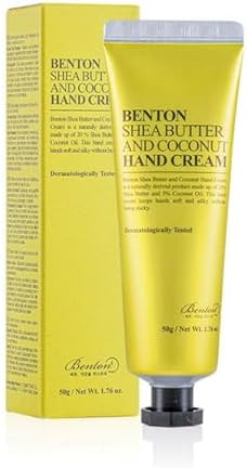 BENTON Shea Butter and Coconut Hand Cream 50g (New Version_1.76 oz.) - Excellent Moisturization Hand Cream, Protecting Hand and Cuticle, Skin Smooth without Stickiness