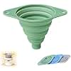 2025 New Kitchen Funnel Set 3 Pack, Upgrade Funnels for Kitchen Use Filling Bottles, Silicone Funnel Collapsible, Small Funnels for Filling Small Bottles (Green)