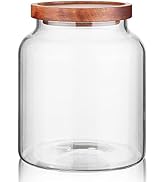Labina Glass Storage Container Airtight Food Jars Kitchen Canister with Wood Lids,60 Oz Wide Mout...