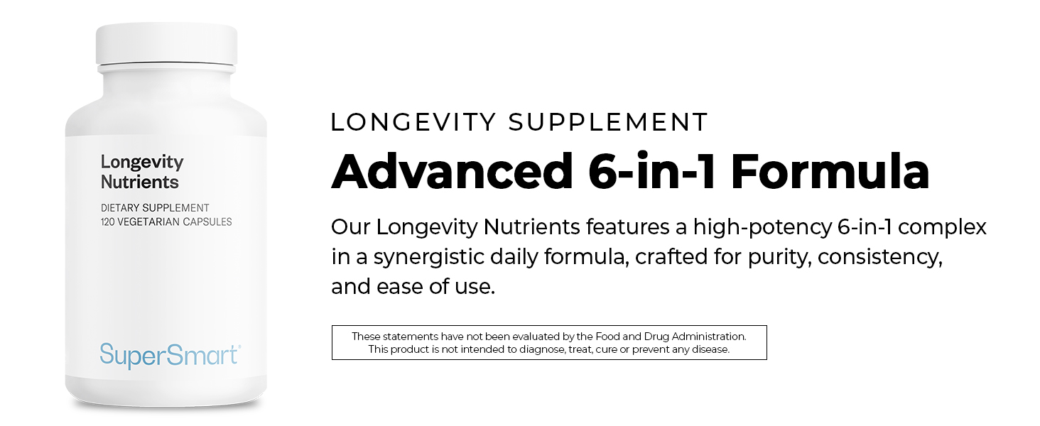 Longevity Nutrients Supplement Advanced Formula High Potency Complex Synergistic Daily Formula