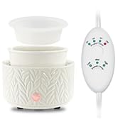 Wax Melt Warmer with Timer-3-in-1 Wax Melter Burner with Silicone Liner, Fragrance Warmer for Sce...
