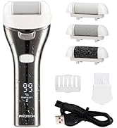 Electric Foot Callus Remover, Rechargeable Portable Electronic Foot File Pedicure Kits, 3 Roller ...