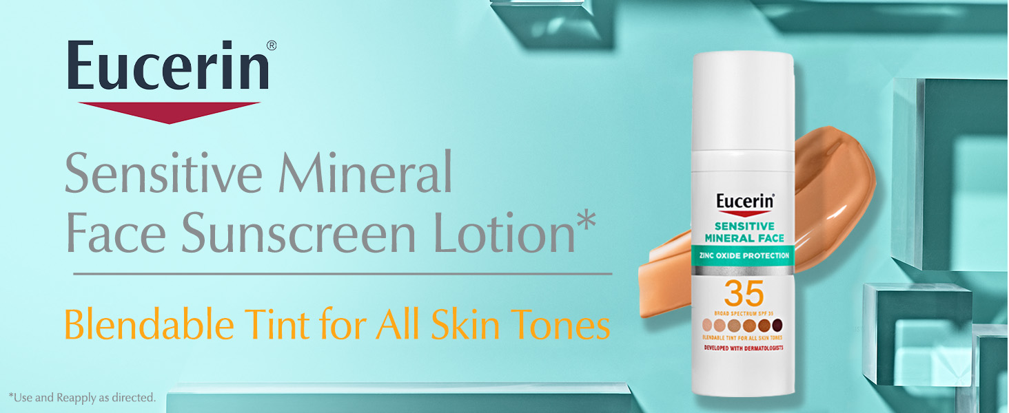 Eucerin Sensitive Mineral Face Sunscreen Lotion: blendable tint for all skin tones