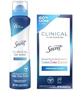 Secret Clinical Strength Antiperspirant Deodorant for Women, Stick + Spray Bundle, 3X Stress/Swea...