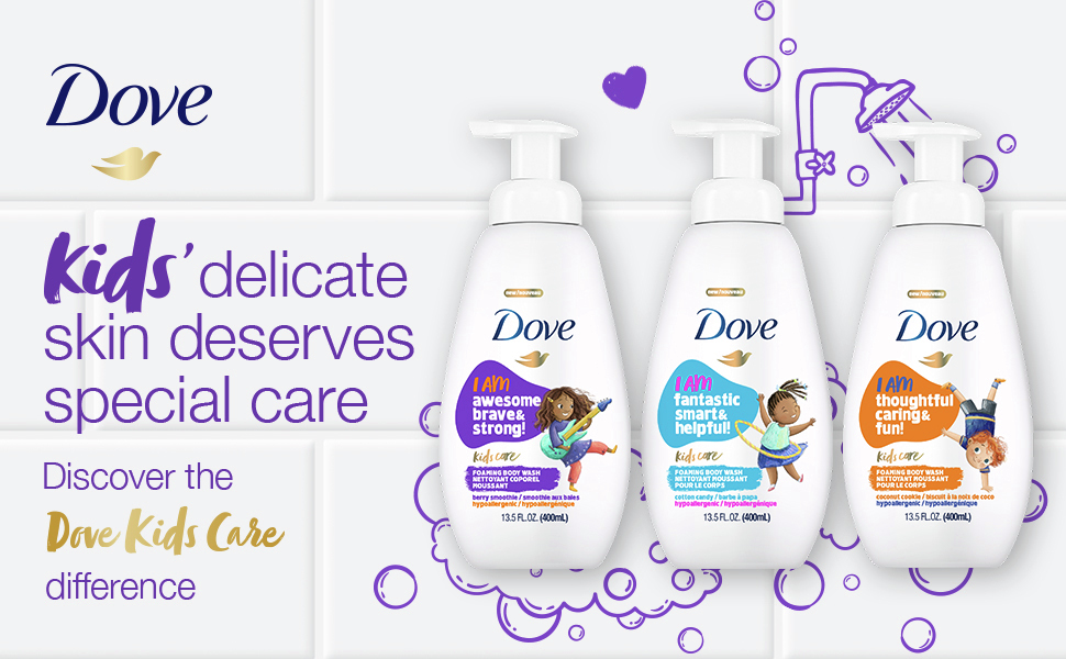3 variants of Dove Kids Foaming Body Wash 