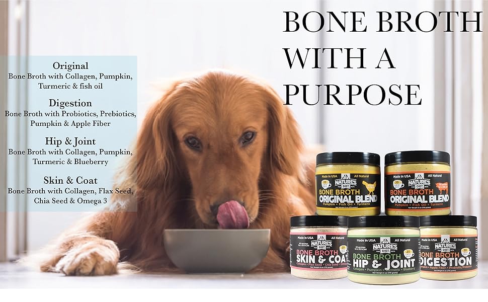 Bone broth Nature's Diet pet for dogs and cats with turmeric high protein