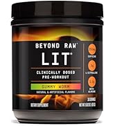 BEYOND RAW LIT Pre Workout Powder Supplement for Men and Women, Energy, Focus, Endurance, Pumps, ...