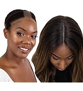 milano collection human hair wig grip short length wigs glueless band for lace front white women 