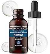 MADE IN USA 97% NATUAL HYALURONIC ACID 100 Facial Serum for Plumping Anti Aging Hydrating Glowing...
