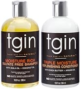 tgin Moisturizing Shampoo & Conditioner Duo For Natural Hair - Dry Hair - Curly Hair, 13 Fl Oz (P...
