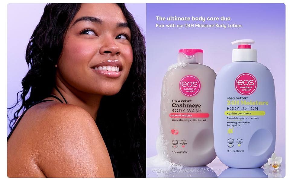 eos fragrance layering with body wash and body lotion