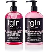 tgin Rose Water Shampoo + Conditioner DUO - For Natural Hair - Dry Hair - Curls - Waves - Low Por...