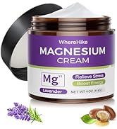 WhereHike Natural Topical Magnesium Cream for Sleep,Nighttime Magnesium Lotion for Pain and Leg C...