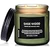 M&SENSE Sage Wood Scented Candle, 11.6oz 70 Hours Long Lasting Clean Non Toxic All Natural Soy Wax Candle for Relaxing & Stress Relief, 2 Wick Home Fragrance Gifts for Home Decor