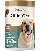 NaturVet All-in-One Dog Supplement - for Joint Support, Digestion, Skin, Coat Care – Dog Multivit...