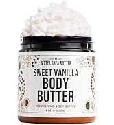 Whipped Body Butter for Women | SWEET VANILLA Body Lotion for Dry Skin | Whipped Shea Butter Body...