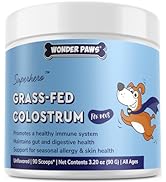 WONDER PAWS Premium Grass Fed Colostrum for Dogs – Pure Bovine Colostrum for Dogs – Immune, Aller...
