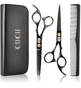 CIICII Hair Cutting Scissors Shears Kit, Professional Hairdressing Scissors Set (Hair Beard Trimm...