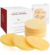 Facial Sponges - 50 Count Compressed Cellulose Face Cleansing and Exfoliating Sponges, Reusable M...