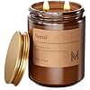 M&SENSE Santal Home Scented Candle | 19.4oz, 115-Hour Burn | Natural Organic Soy Wax | Long-Lasting for Stress Relief and Gifting | for Bedroom，Relaxing SPA，Office