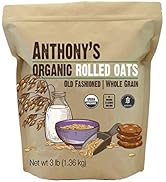 Anthony's Organic Rolled Oats, 3 lb, Gluten Free, Non GMO, Old Fashioned, Whole Grain