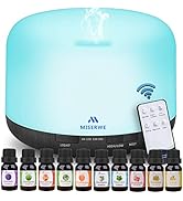 Miserwe Diffuser 500ML Essential Oil Diffuser with Adjustable Mist Mode and 4 Timer Setting Diffu...