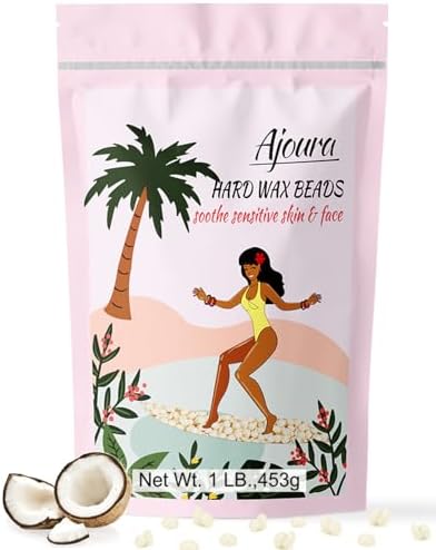 Ajoura 1lb Refill Wax Beans for Hair Removal Kit, Brazilian Coarse Waxing for Bikini, Face, Eyebrow, Back, Chest, Legs, Armpit, At Home Waxing Beads for Women Men