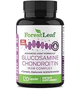 Forest Leaf - Glucosamine & Chondroitin with MSM Complex, Turmeric, Hyaluronic Acid and Bromelain...