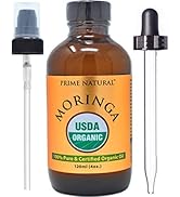Organic Moringa Oil by Prime Natural - USDA Certified, 100% Pure, Cold Pressed, Virgin, Unrefined...