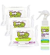 Baby Wipes Unscented & Diaper Rash Cream Spray by Boogie Wipes, 3 Packs of 30 (90 Total Wipes), 1...