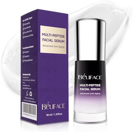 Peptides Serum for Face with Hyaluronic Acid for Fine Lines and Wrinkles, Collagen Boosting Hydrating Face Serum, Anti-aging for All Skin Types, Fragrance Free, 1.35 Fl. Oz
